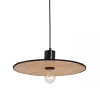 Naturalna wisząca lampa 22173 okrągła bambus rattan czarny beżowy