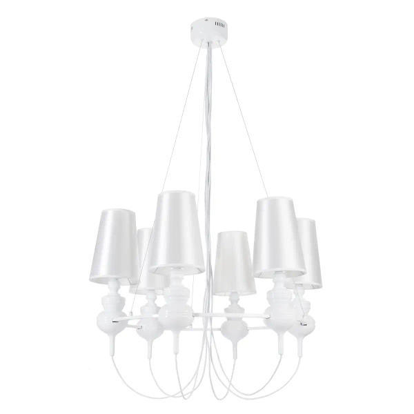 Żyrandol glamour Queen ST-7105-6S white Step pałacowy do salonu biały