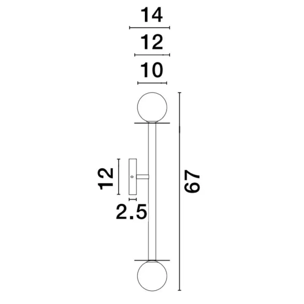Modernistyczny/y kinkiet Morelos LE42894 góra-dół kule złote białe outlet