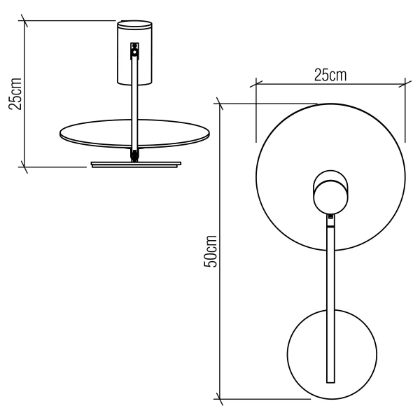 Ścienna lampa okrągła Dot QN-DOT-WB1-TEAK drewniana brązowy czarny