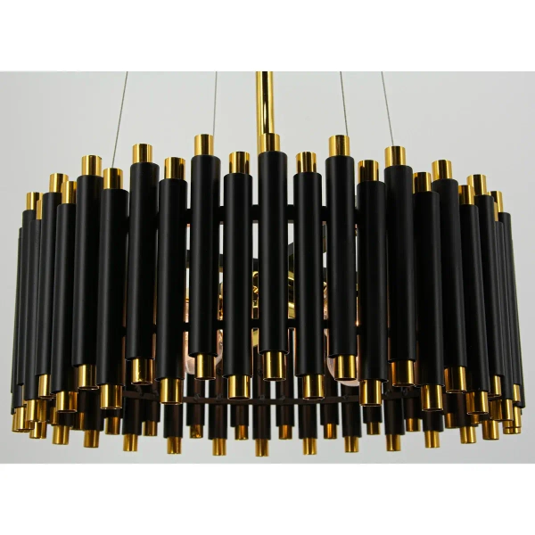 Nowoczesna lampa wisząca NARNI 6235/4 BL TR Elem czarny okrąg złoty