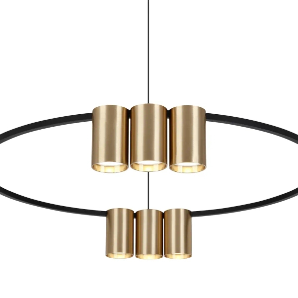 Wisząca lampa pierścieniowa GENESIS ML0375 tubki ring złoty czarny