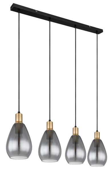 Wisząca lampa Fanni 15563-4H nad stół czarna przydymiona