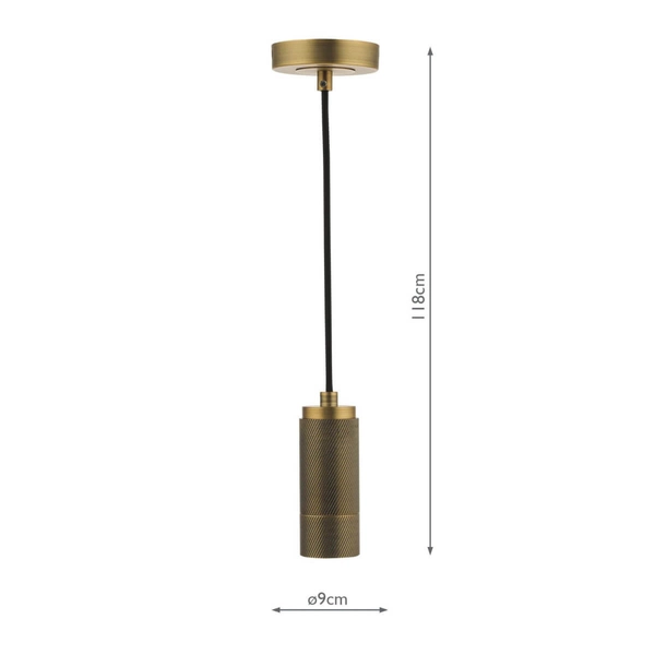 Wisząca lampa metalowa SPK0140 tubka do salonu mosiądz