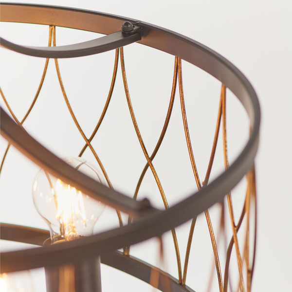 Rustykalna lampa wisząca Heston 61498 Endon druciana okrągła czarna