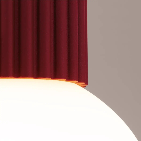 Okrągła lampa sufitowa HALO SL.1748 szklana kula IP44 biała burgundowa
