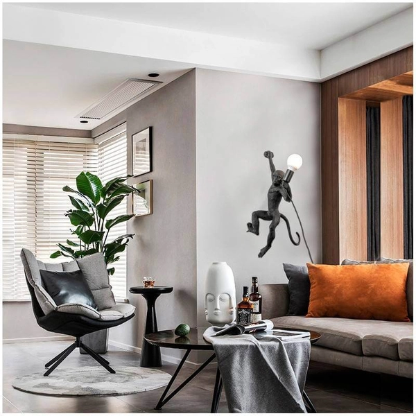 Ścienna lampa dekoracyjna Monkey ABR-KAR3-C Abruzzo małpka czarny