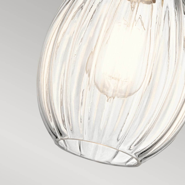 Wisząca lampa szklana Riviera KL-RIVIERA-P-C nikiel przezroczysta