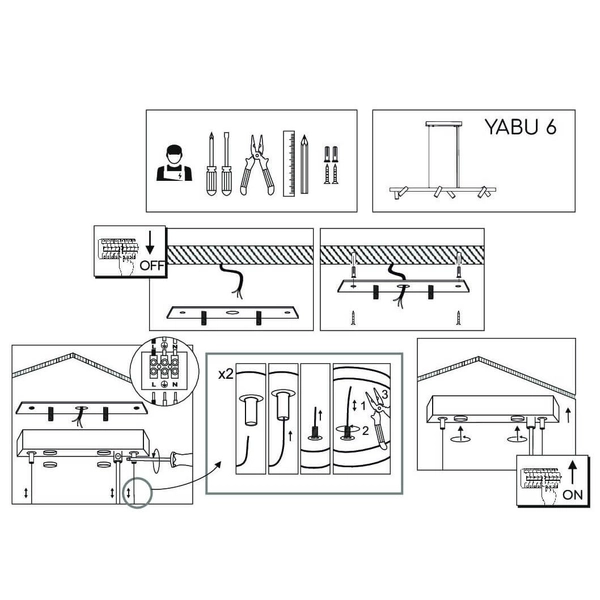 Lampa ścienna Yabu 5064 Shilo rurka punktowa tuba do jadalni biała