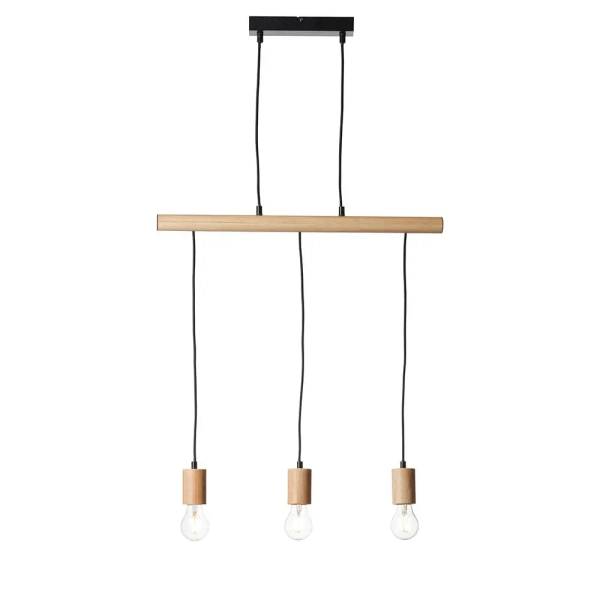 Lampa wisząca rustykalna Sven 101678 do salonu drewniana