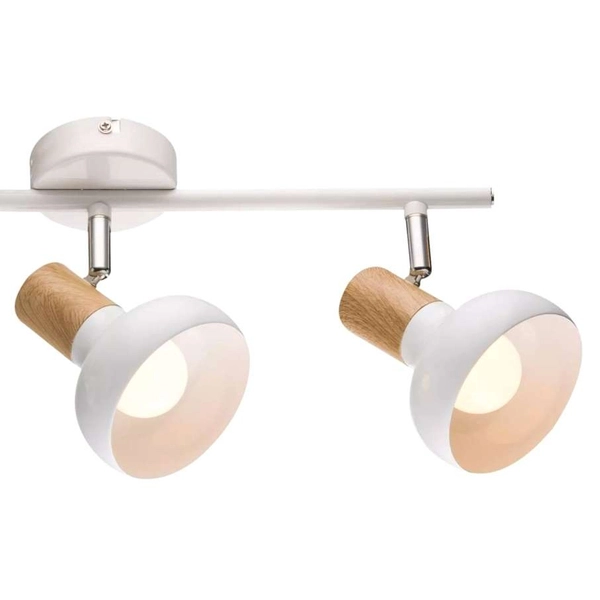 Plafon LAMPA sufitowa PUERTO 93-62673 Candellux skandynawska OPRAWA regulowane reflektorki drewno białe