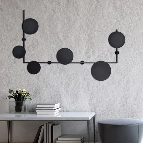 Designerska lampa naścienna Rega K-4637 Kaja czarny kinkiet nad lustro