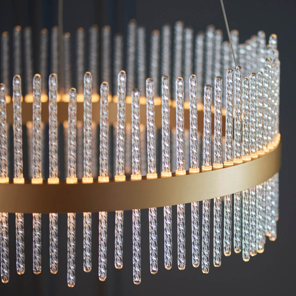 Lampa wisząca okrągła L&-1107671 LED 41W 3000K złoty przezroczysty