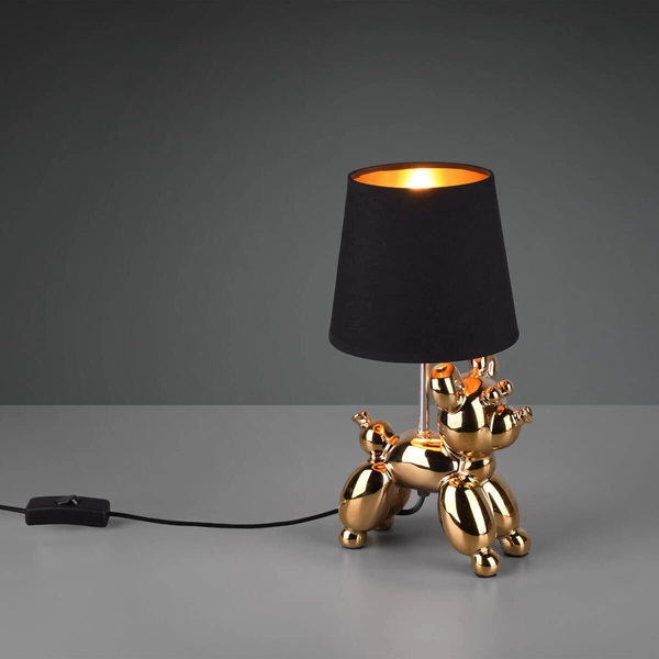 Lampa stołowa BELLO R50241079 RL Light abażurowa piesek złoty czarny