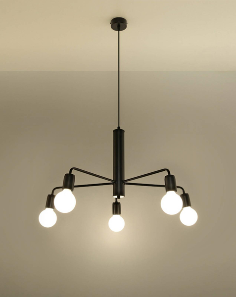 LAMPA wisząca SL.0304 metalowa OPRAWA zwis pająk sticks czarny