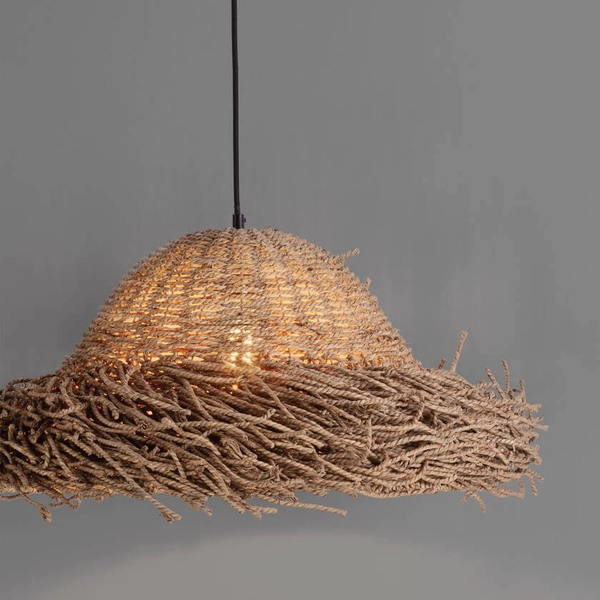 Wisząca lampa z trawy morskiej ALLENDE LE44491 boho beżowy