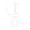 Lampa wisząca  Portafortuna ABR-LWPF20W-B LED 20W 3000K do salonu czarna