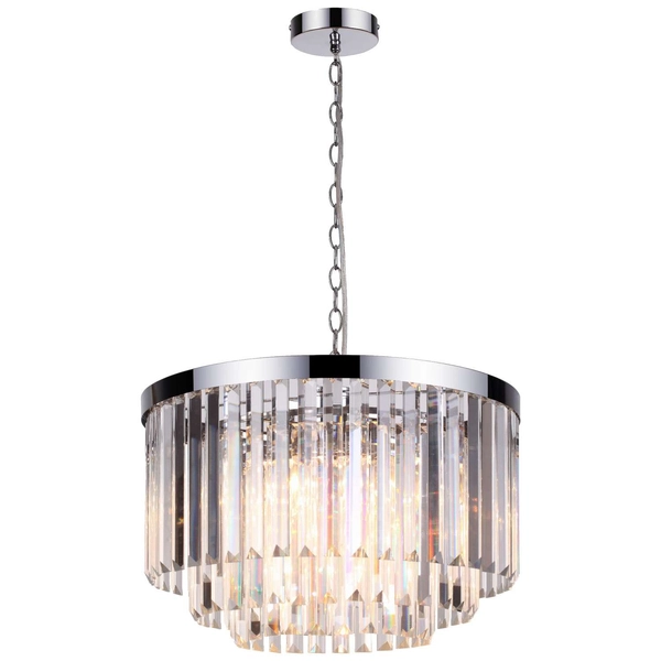 LAMPA wisząca VETRO LP-2910/5P Light prestige kryształowa OPRAWA zwis na łańcuchu crystal glamour chrom przezroczysty