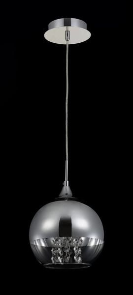 LAMPA wisząca FERMI P140-PL-110-1-N Maytoni szklana OPRAWA glamour ZWIS okrągły z kryształkami chrom przezroczysty