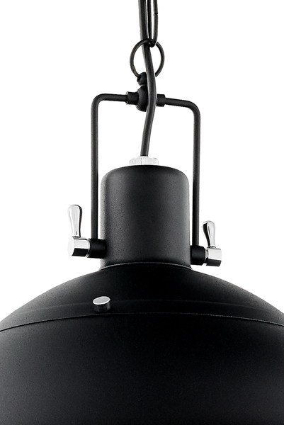 Industrialna LAMPA wisząca NAUTILIUS L 10269106 Kaspa metalowa OPRAWA okrągły ZWIS na łańcuchu czarny