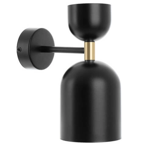 Metalowa lampa ścienna Supuru SUK13020 do salonu czarna mosiądz