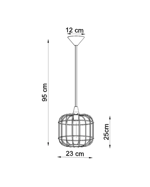 Industrialna LAMPA wisząca SL.0295 druciana OPRAWA zwis drut metalowy klatka biała