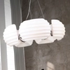Salonowa lampa wisząca Rondo AZ0115 Azzardo okrągła szkło plisowane biała