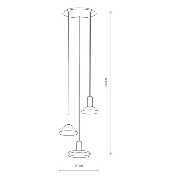 Czarna lampa wisząca Hermanos 8030 zwis 3-płomienny do kuchni