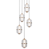 Szklana lampa wisząca Alani PND-34375-5-HBR LED 140W 3000K nad stół złoty