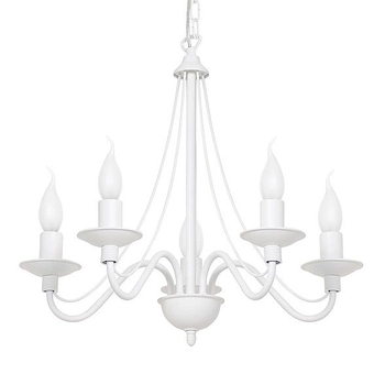 Biały żyrandol Róża 397F Aldex 5-płomienna lampa świecznik glamour