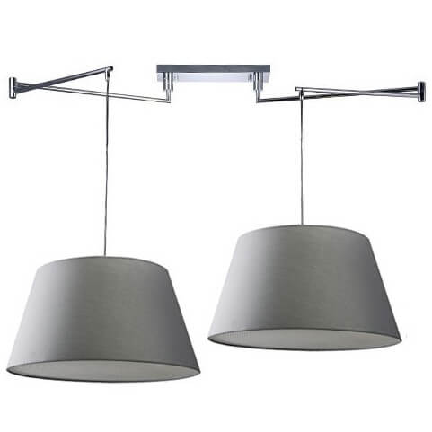 Wisząca lampa kuchenna zestaw Natalia AZ1923+2xAZ2591 nad wyspę chrom szara