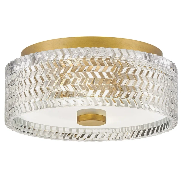 Okrągła lampa sufitowa Elle HK-ELLE-F-S-HB do salonu kryształowa mosiądz