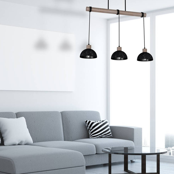 Hygge lampa wisząca ERIK MLP7640 Milagro kopuły na belce czarne
