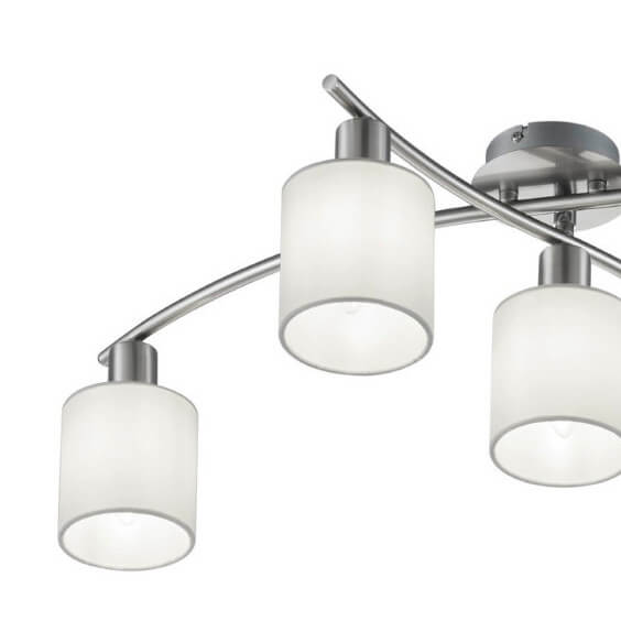 Sufitowa lampa do sypialni Garda 605400501 abażury białe nikiel