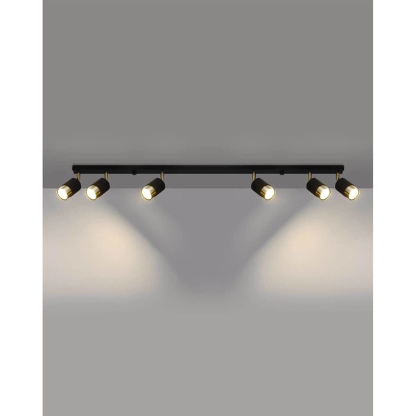 Biurowa lampa sufitowa SL.1073 regulowana czarna złota