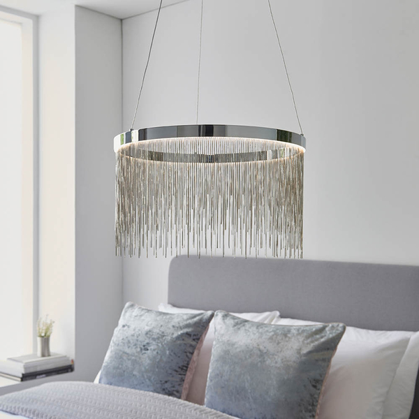 Wisząca lampa wodospad Zelma 97368 LED 20W 2800-6000K chrom srebrny