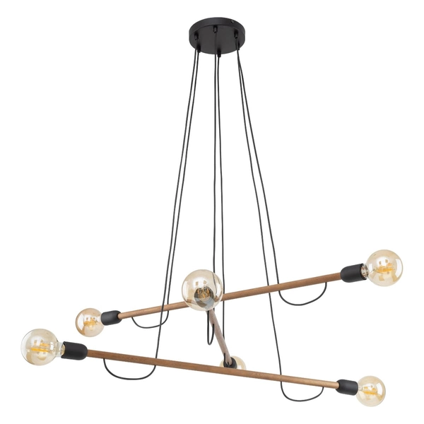 Lampa wisząca nad stół Helix 4950 TK Lighting wielopunktowa czarna orzech