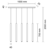 LAMPA wisząca YABU 5528 Shilo metalowa OPRAWA zwis LISTWA sufitowa sople tuby czarne