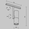 Lampa do szyn magnetyczna Elti TR005-4-12W-DS-BBS LED 12W 2700-6000K tubka mosiądz czarna