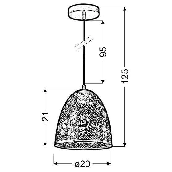 Wisząca orientalna lampa SFINKS 31-43306 ażurowa z wzorkami patyna