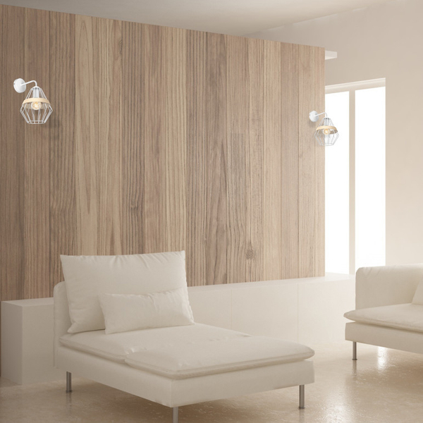 Skandynawska LAMPA ścienna CLIFF MLP5517 Milagro metalowa OPRAWA druciana klatka KINKIET hygge drewno biały