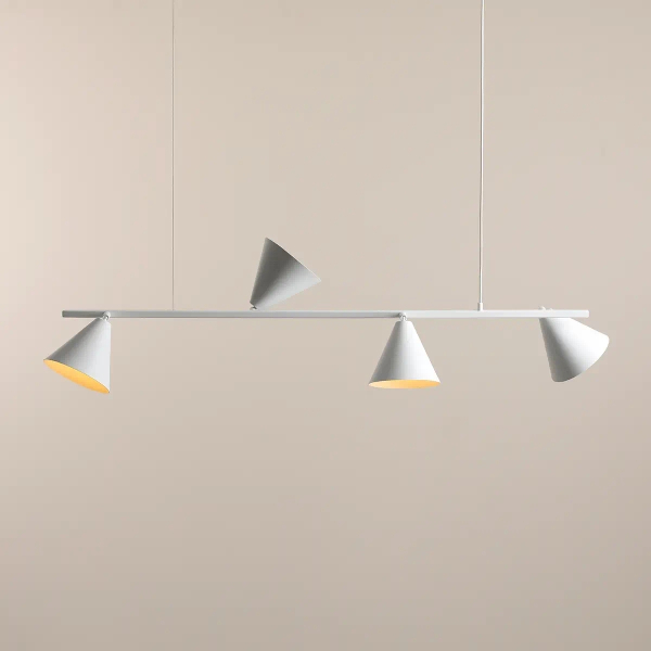 Wisząca lampa stożkowa FORM 1108L metalowa do salonu biała