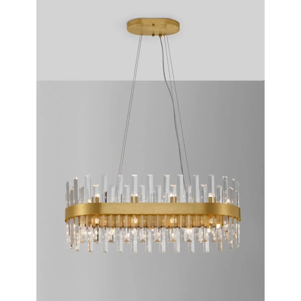 Glamour lampa wisząca CHOLULA LE42909 do pokoju kryształ złota