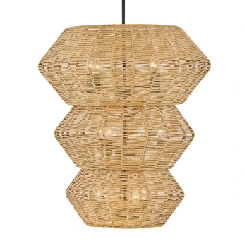 Ekologiczna wisząca lampa Luca QN-LUCA-10P-BK-CAM naturalny sznur brązowy