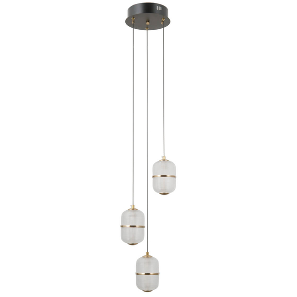 Potrójna lampa wisząca Alani PND-34375-3-BK LED 45W 3000K czarny złoty