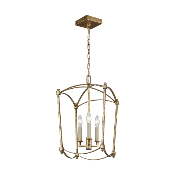 Wisząca lampa na łańcuchu QN-THAYER-3P-ADB rama złota