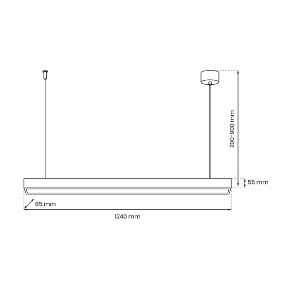 Podłużna lampa wisząca Lungo MLP8912 LED 18W czarna