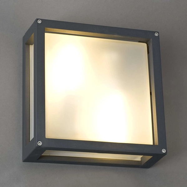 Zewnętrzna LAMPA ścienna INDUS 4440 Nowodvorski metalowa OPRAWA kwadratowa elewacyjna IP44 grafitowa