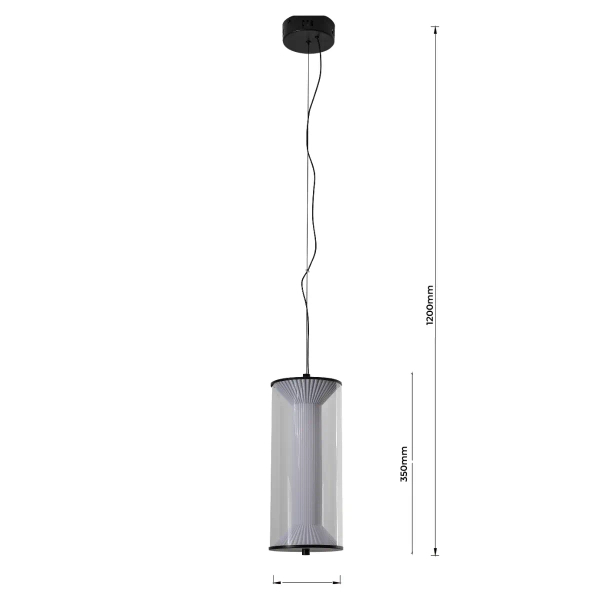Podłużna lampa zwisowa Aeris LP-2137/1P TR LED 16W CCT przezroczysta czarna