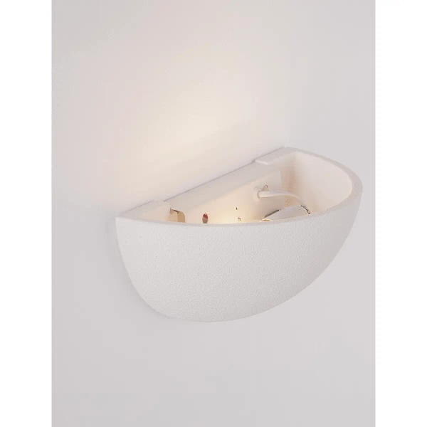 Półkulisty ścienny kinkiet do łazienki TORENAO LE45569 biały